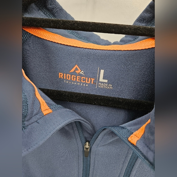 Ridgecut Toughwear Blue Quarter-Zip Performance Pullover Chest Pocket Size L - Picture 4 of 16